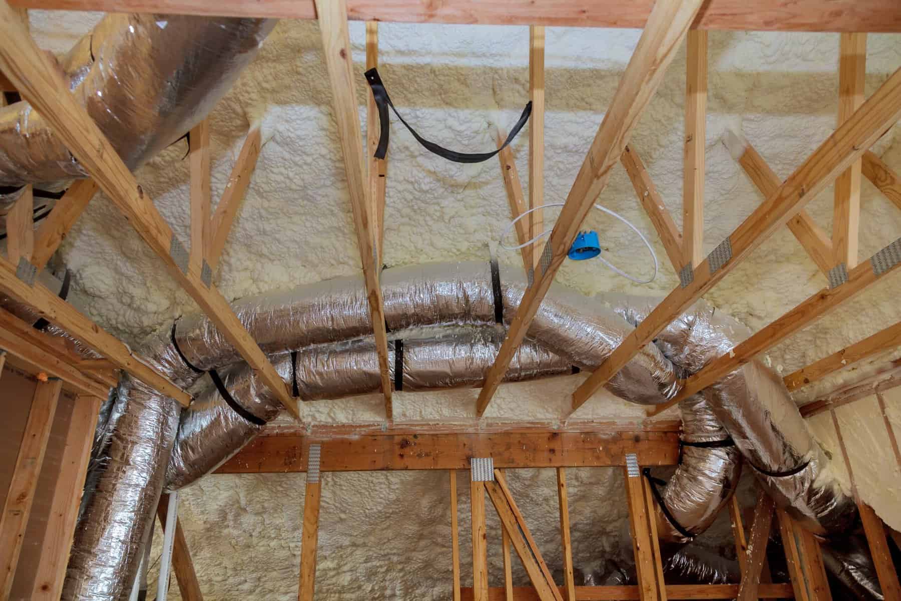 Insulation of attic with fiberglass cold barrier and insulation material insulation attic heating and cooling