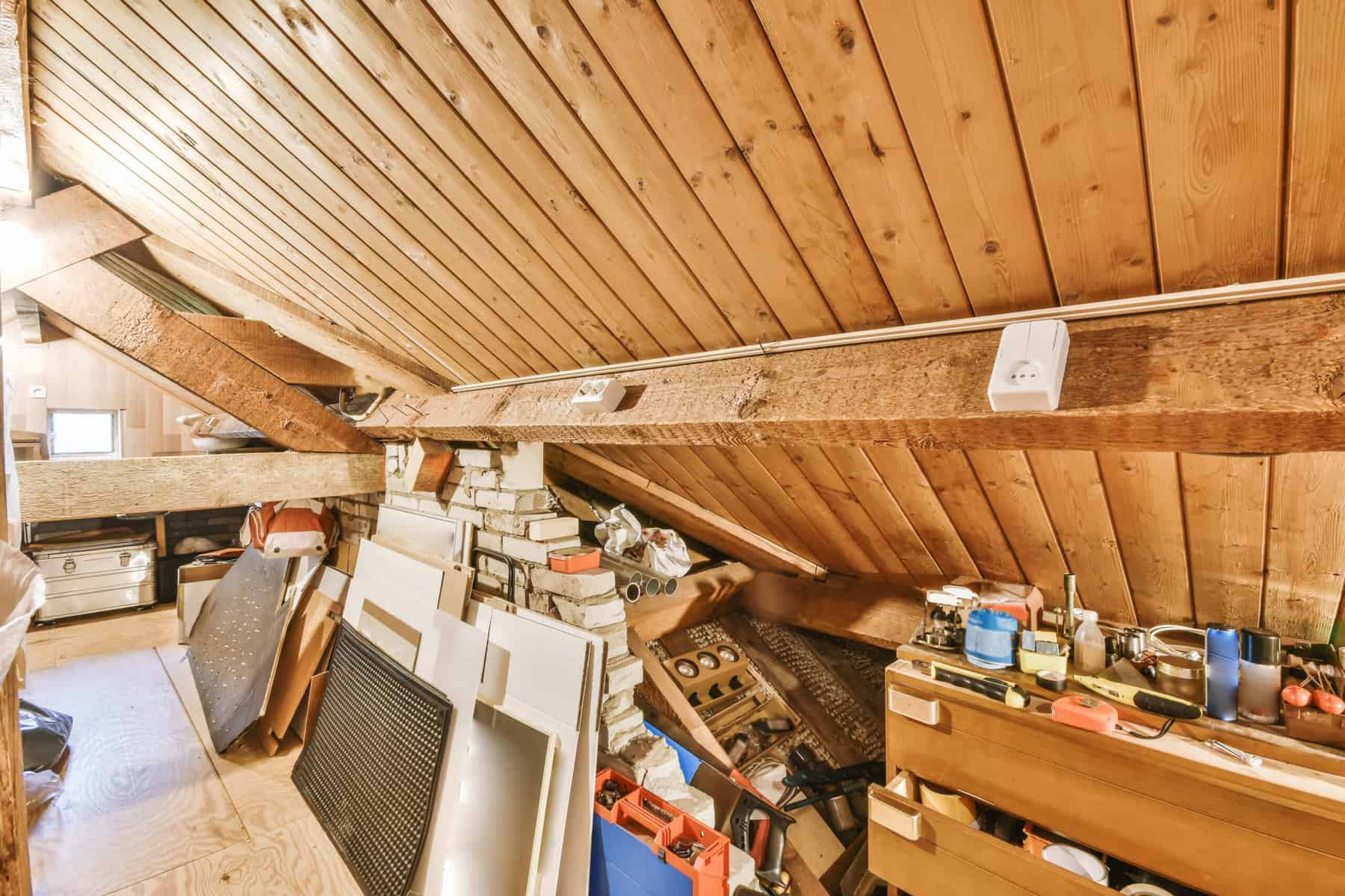 Convenient attic with tools